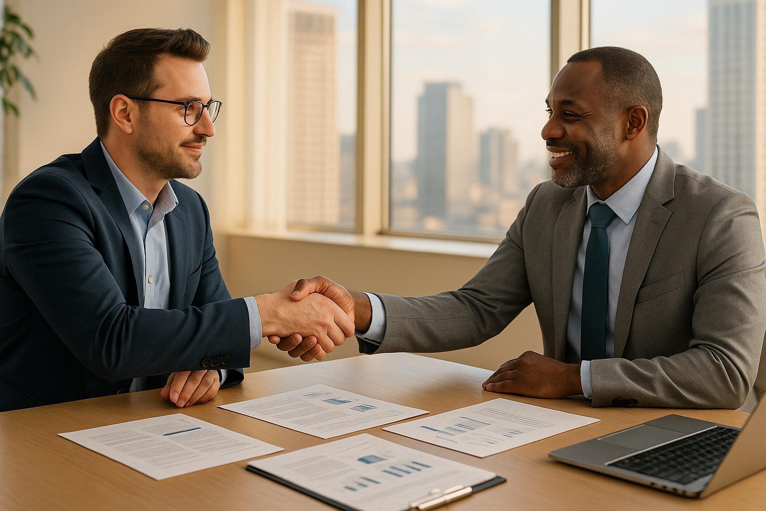 Business professionals collaborating